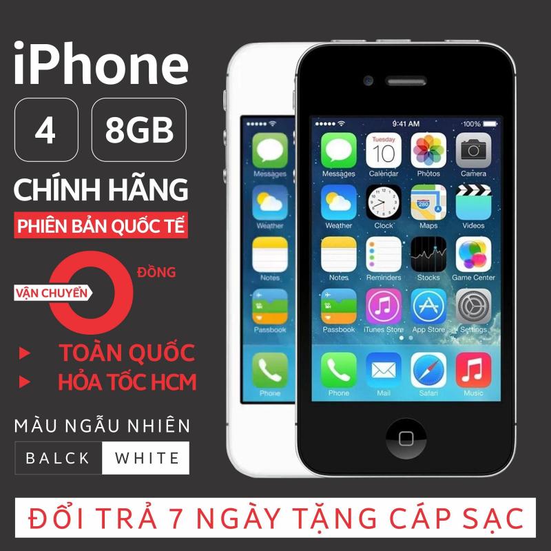 Điện thoại IPHONE 4 - 8GB giá rẻ - Phiên bản quốc tế - Chính hãng Apple - Bao đổi trả (Màu ngẫu nhiên trắng/đen) - Tặng cáp sạc