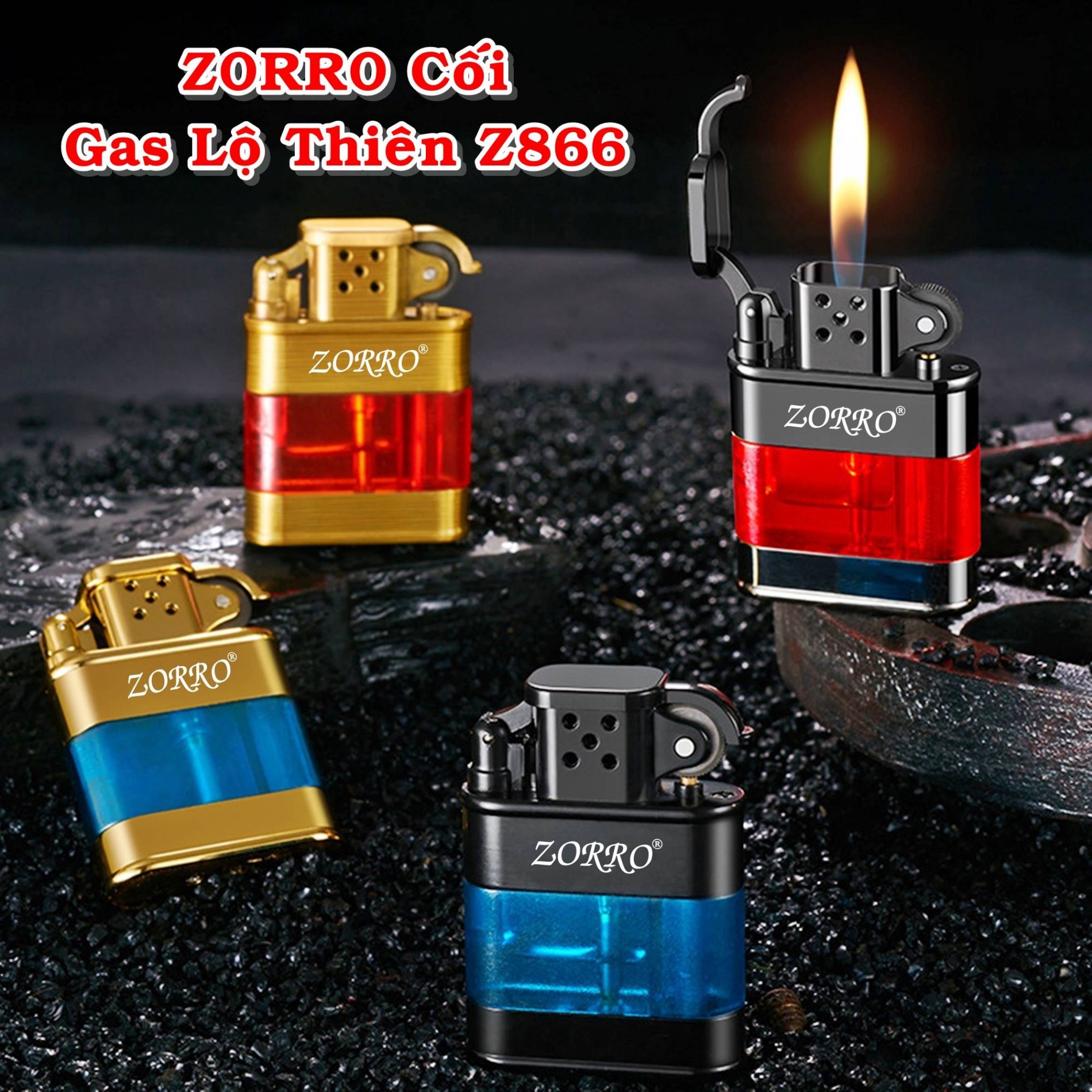 Bật lửa zorro cối gas lộ thiên z866 -