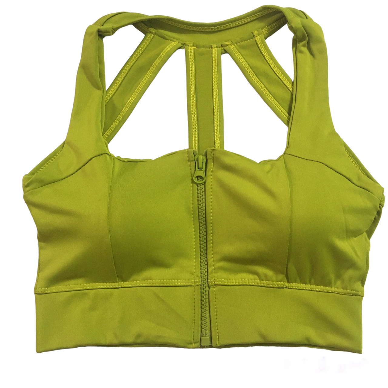 A050 - Áo bra dây kéo cổ vuông phối 3 dây lưng thể thao tập gym yoga nữ