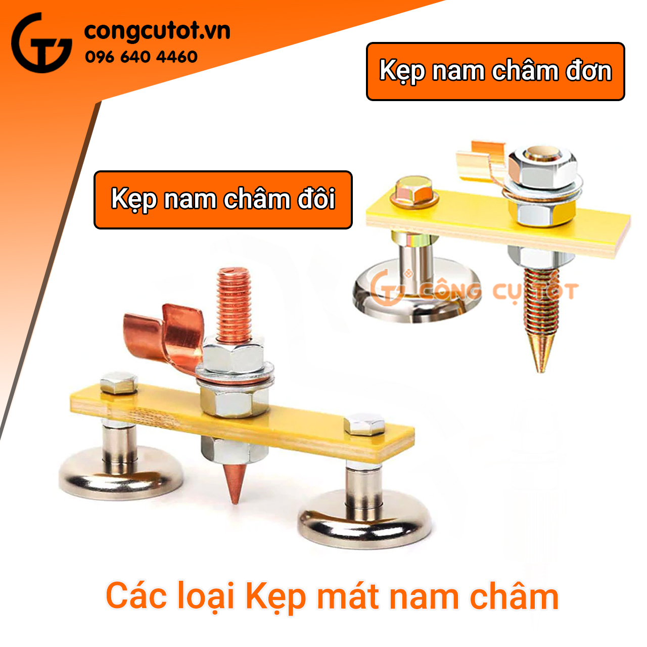 Kẹp mát máy hàn - kẹp mát nam châm đôi