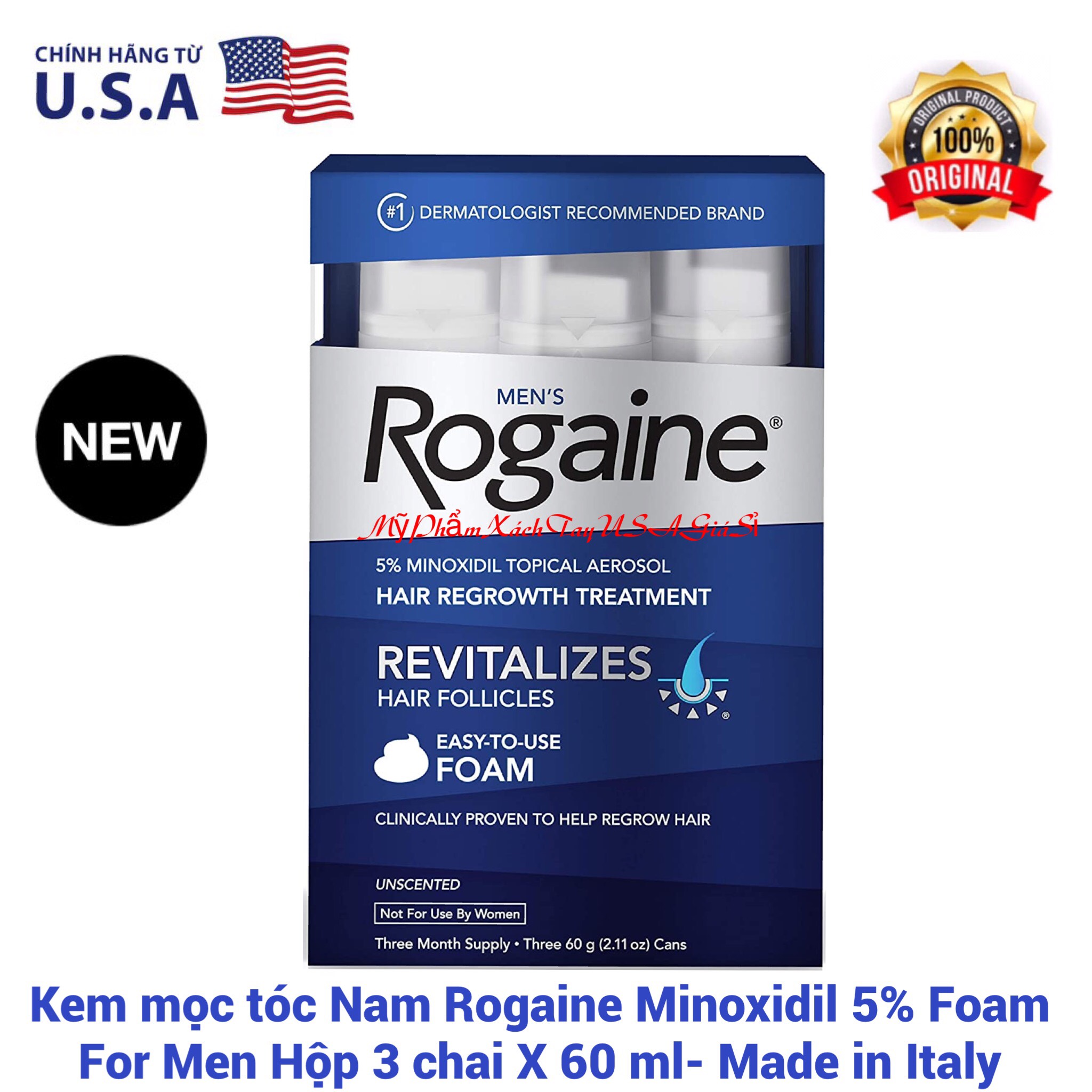 Kem mọc tóc Rogaine Minoxidil 5% cho Nam