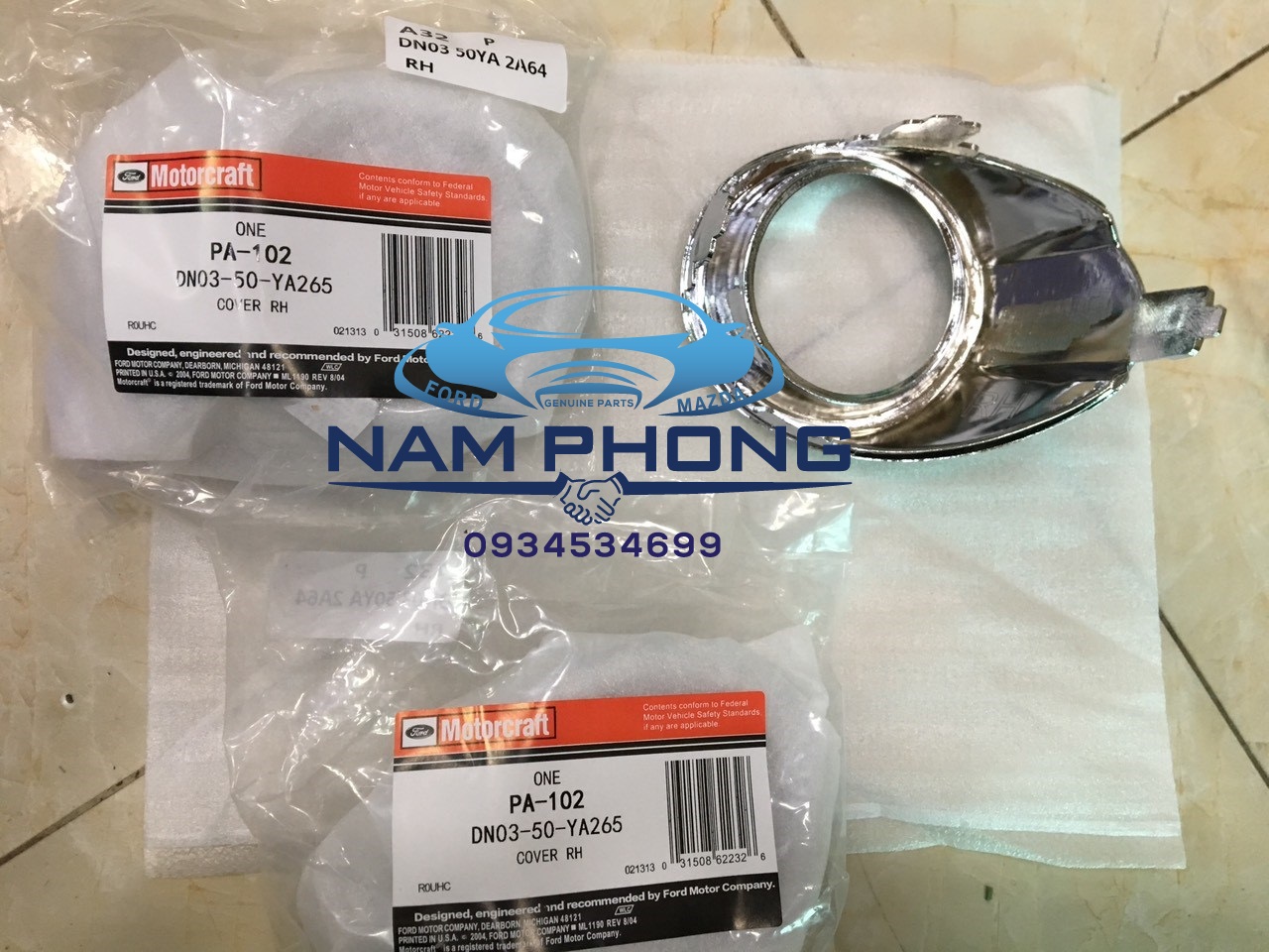 Ốp đèn gầm Fiesta Ốp đèn sương mù 11-15 mạ crome bên phụ RH – DN0350YA265 / DN0351694A64