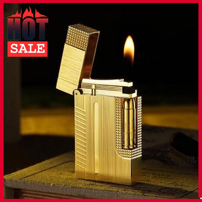 Hộp Quẹt Bật Lửa S.T.Dupont Vàng 007 Dùng Gas Dòng 2 Lỗ Tiếng Kêu Hay Cầm Chắc Tay