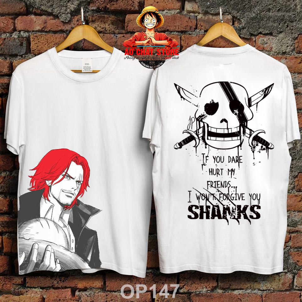 Áo thun shanks tóc đỏ cực ngầu - áo one piece tứ hoàng shanks đẹp op147