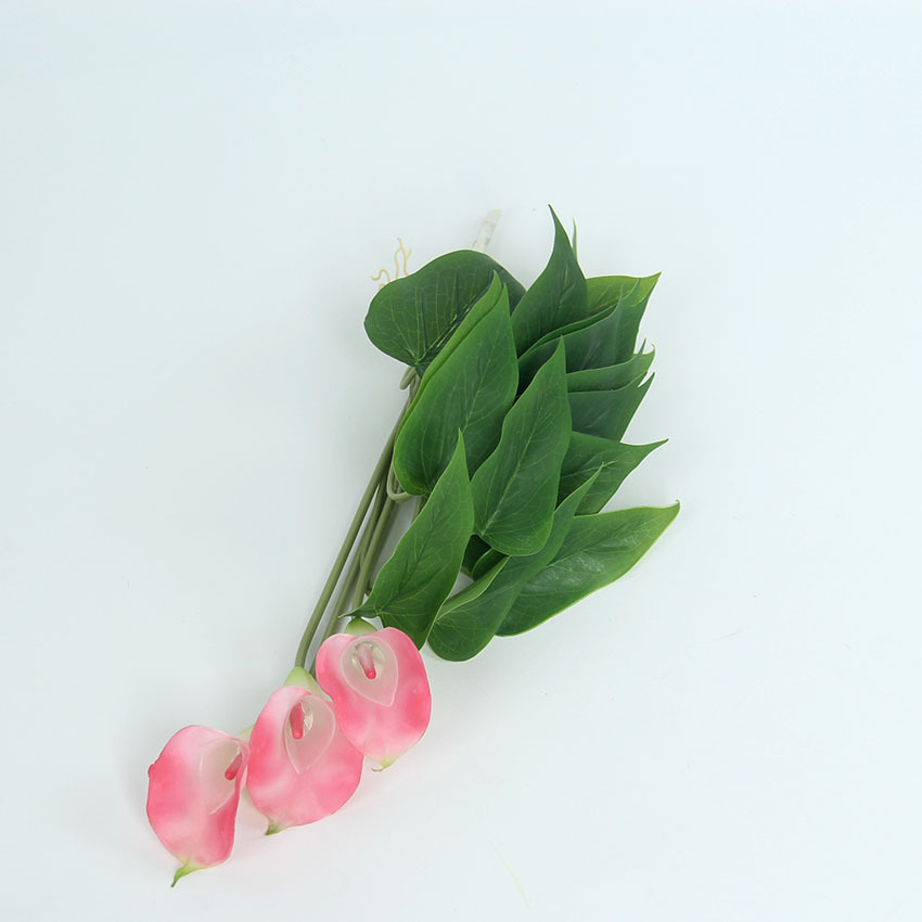 Cụm hoa Rum Lily cao su xịn trang trí-  Cây giả