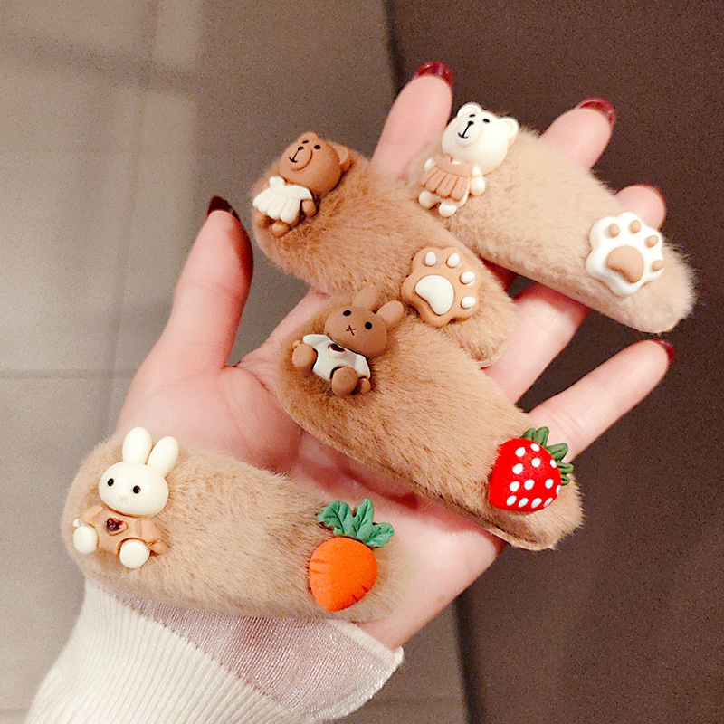 Kẹp tóc nữ lông mềm hình con vật