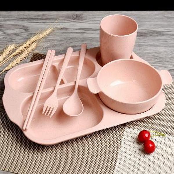Bộ khay , chén ăn dặm kèm đũa ,thìa, dĩa ,cốc, bát cho bé