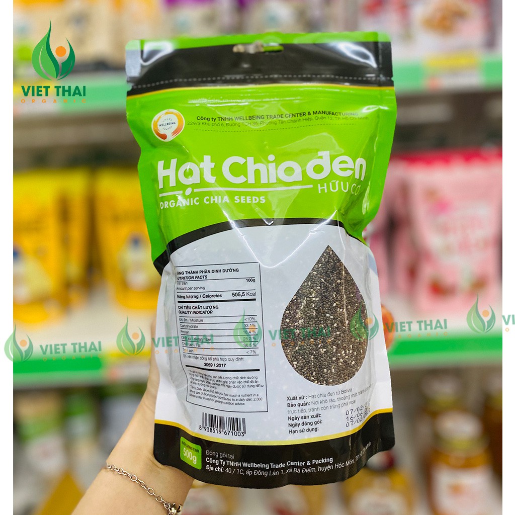Hạt Chia Hữu Cơ [  ] Hạt Chia Đen Bolivia ( Gói 500Gr ) - Yêu Hạt