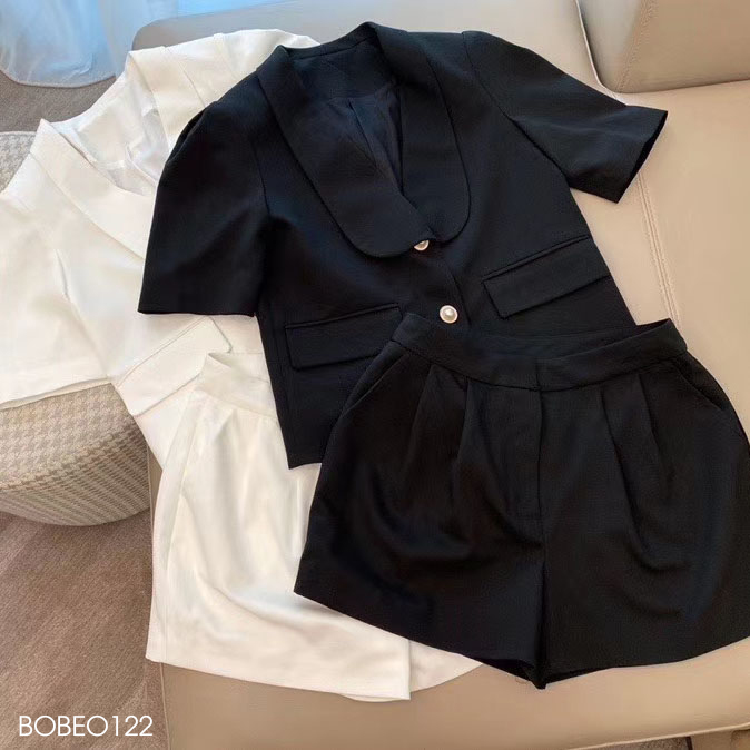 set vest công sở tay bồng hottrend 2021 bobeo122