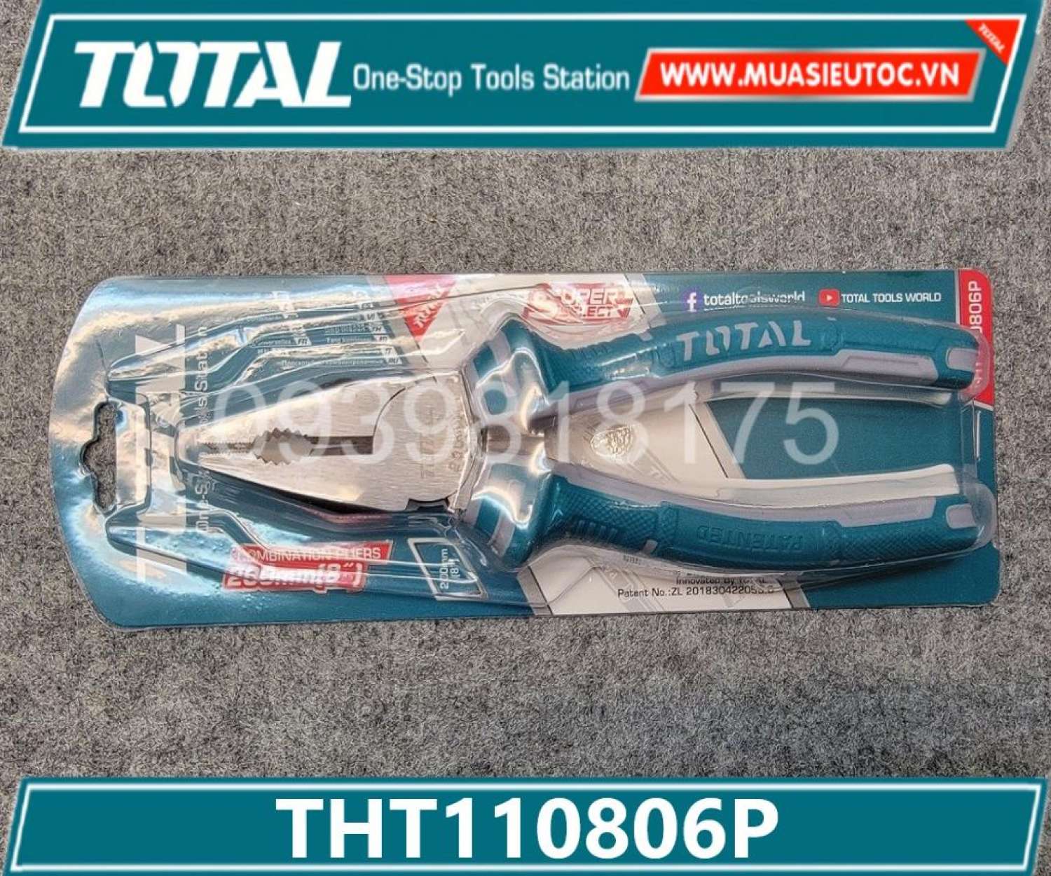 Kìm điện 8 inch total tht110806p