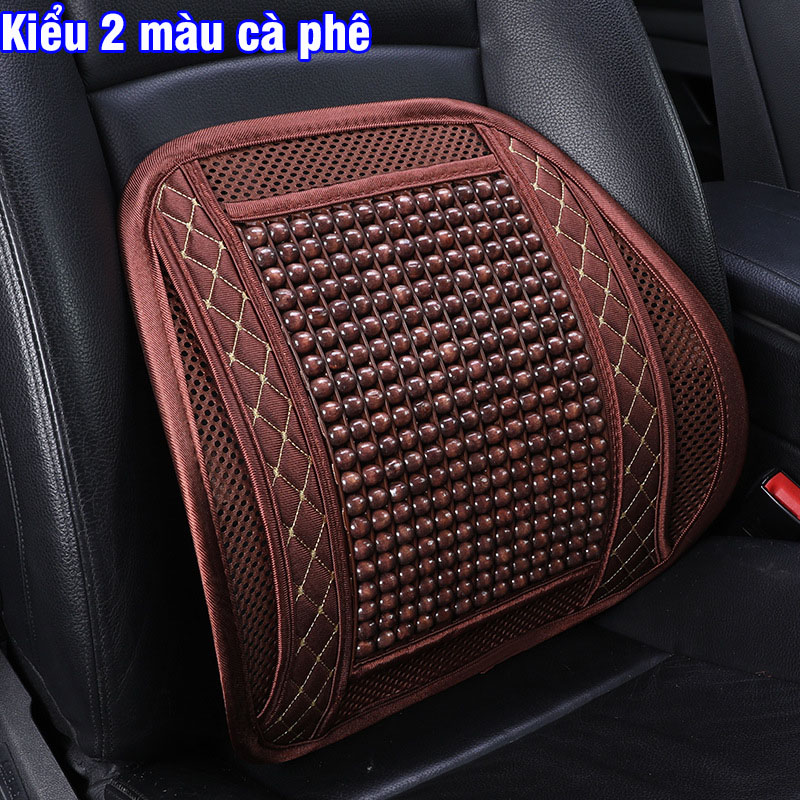 Timber beaded mesh back cushion for car and office anti-fatigue back fixing latch
