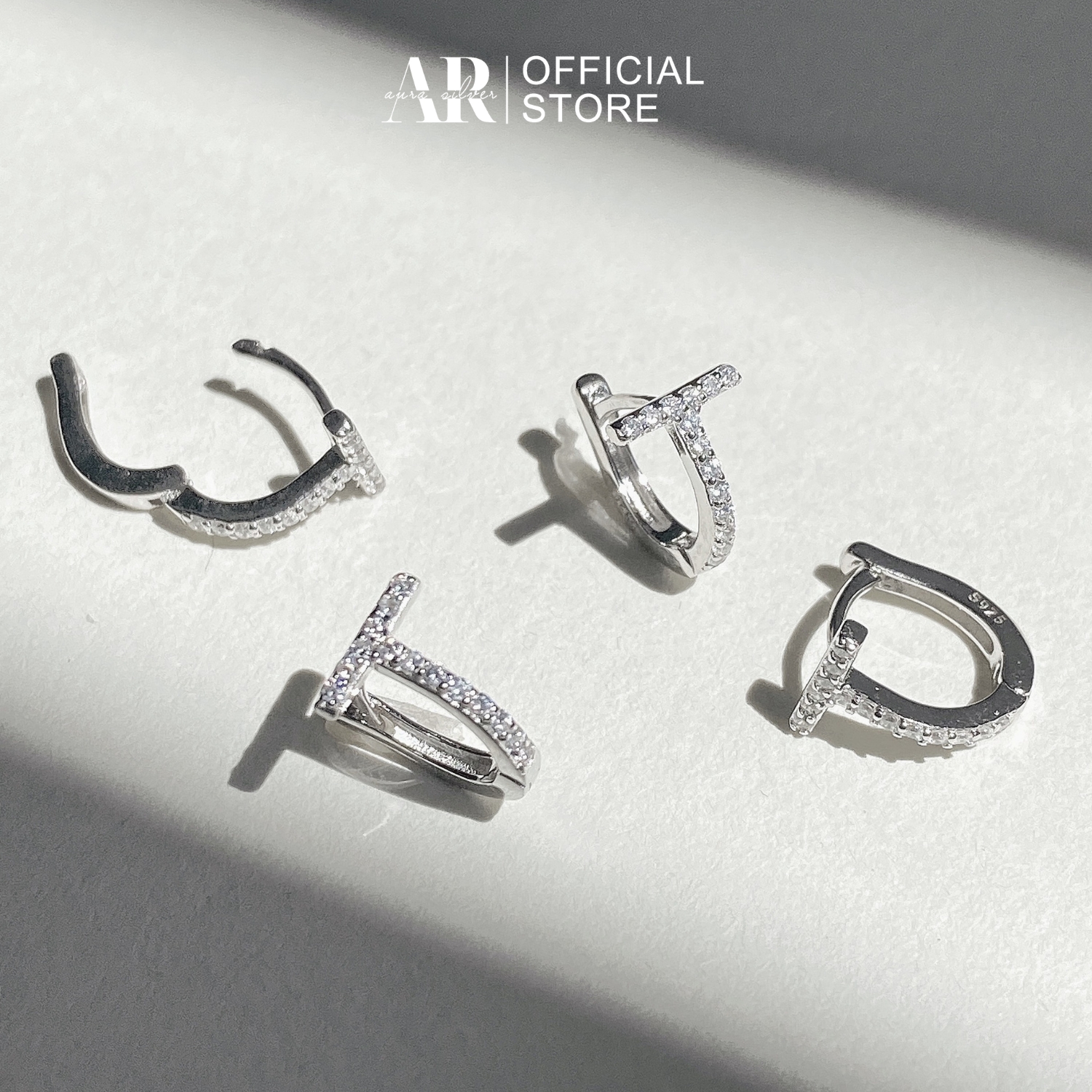 Khuyên tai bạc 925 bông tai ceci aura silver-kt57