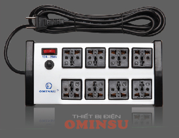 Bảng giá Ổ cắm điện có dây Ominsu 8 cửa đa năng có Aptomat 8T 2000w