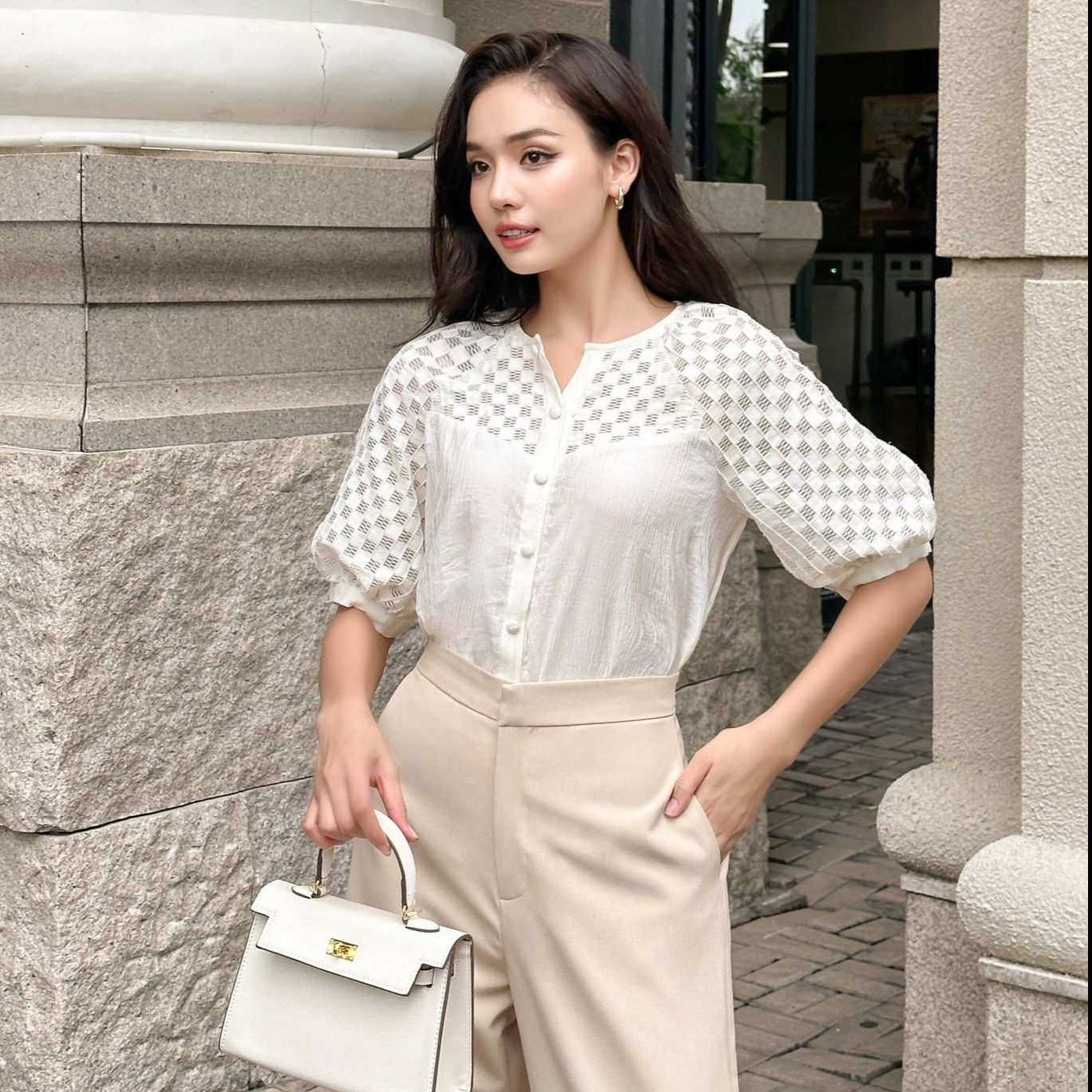 Voucher siêu sale 15% olv - áo kiểu wrenley shirt