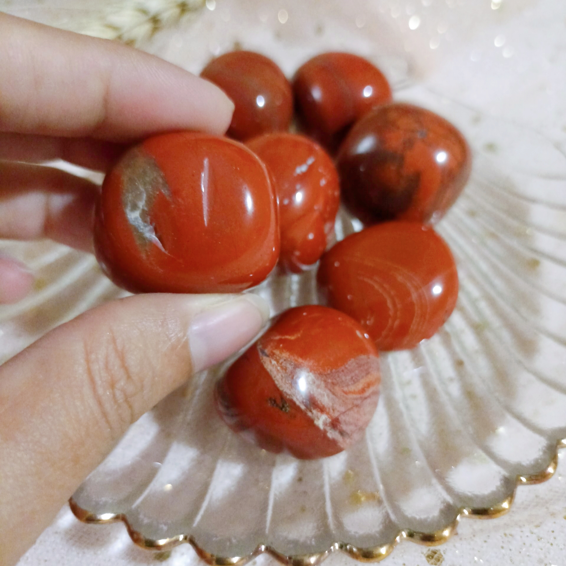 Viên đá Red Jasper đá thanh tẩy tarot