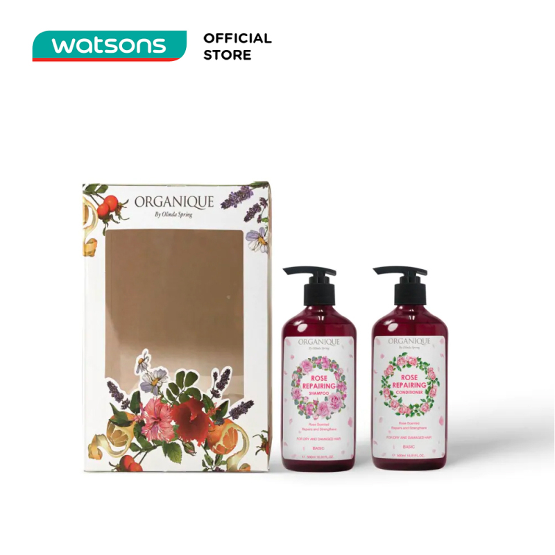 Bộ Quà tặng Organique Rose Gift Box For Hair Hương Hoa Hồng Cho Tóc (Dầu Gội 500ml + Dầu Xả 500ml)