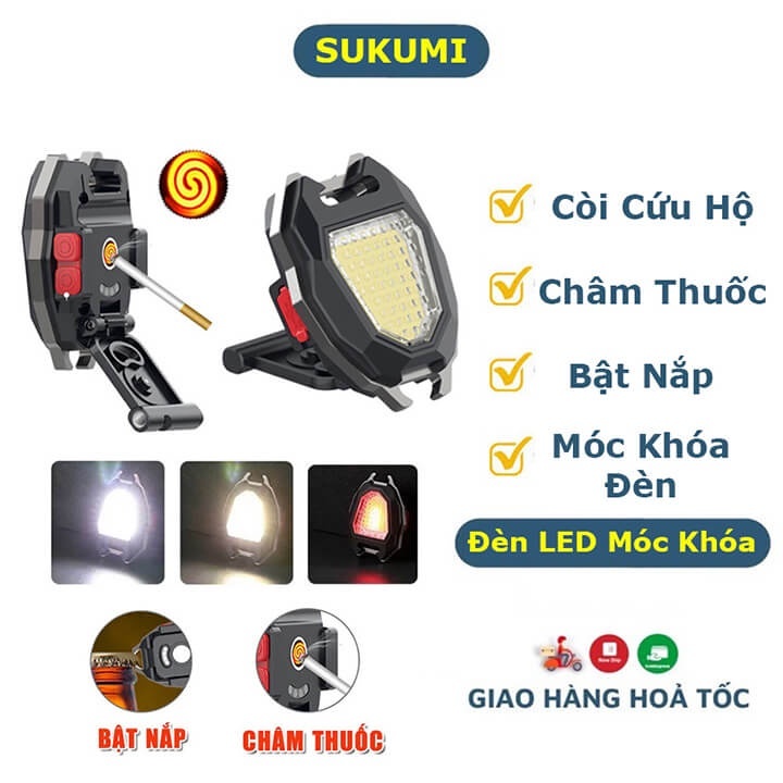 [SIÊU RẺ] Móc Khóa Hột Quẹt Đa Năng 3in1