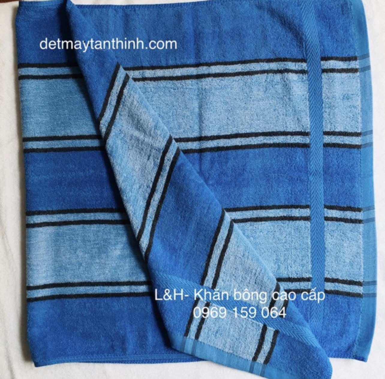 Combo 3 Khăn tắm cotton kẻ sọc Tân Thịnh, KT 50x100cm