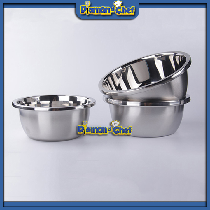Bát / âu / tô trộn bột, đánh trứng inox 20cm