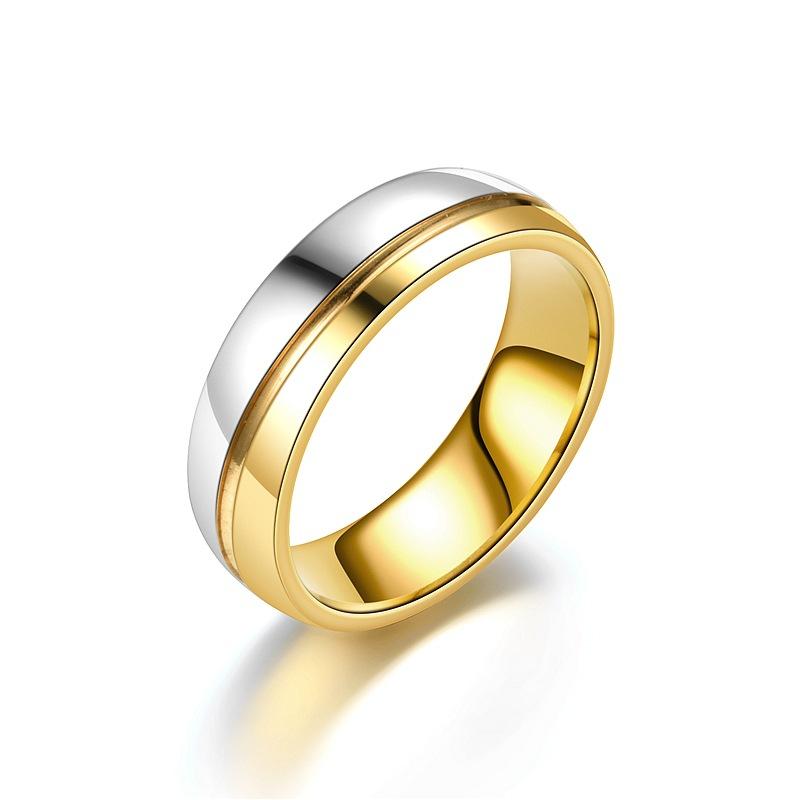 Ring titanium stainless steel ring double gold silver style