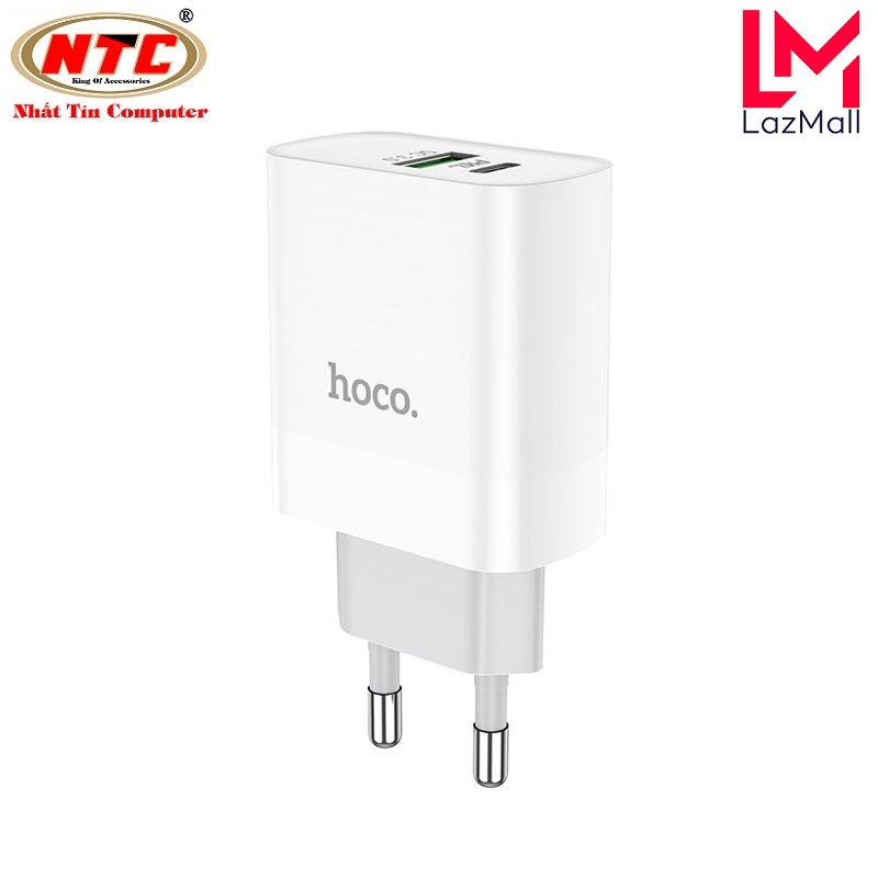 Cốc sạc 2 cổng hoco c80a usb qc3.0 và type-c pd18w - nhat tin authorised store