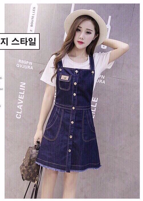 ĐẦM YẾM JEAN  PHỐI TÚI NGỰC D757