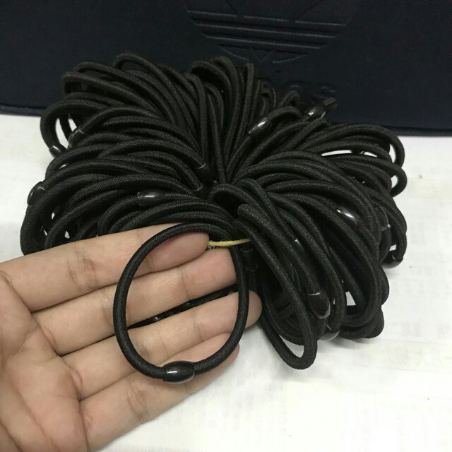 SET 5 DÂY CỘT TÓC ĐEN, NHIỀU MÀU NÚT TRÒN
