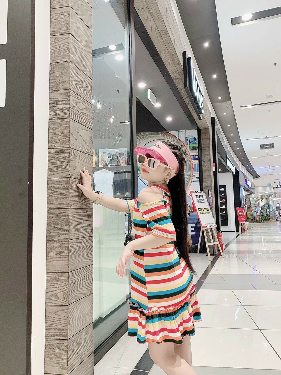 ĐẦM SỌC THUN BÉ GÁI IN HÌNH CÔ GÁI 3D
