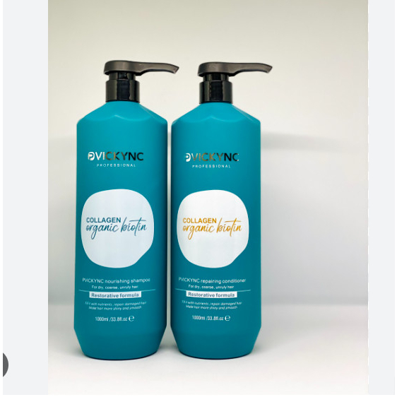 Bộ dầu gội và xả collagen organic biotin pvickync 1000ml