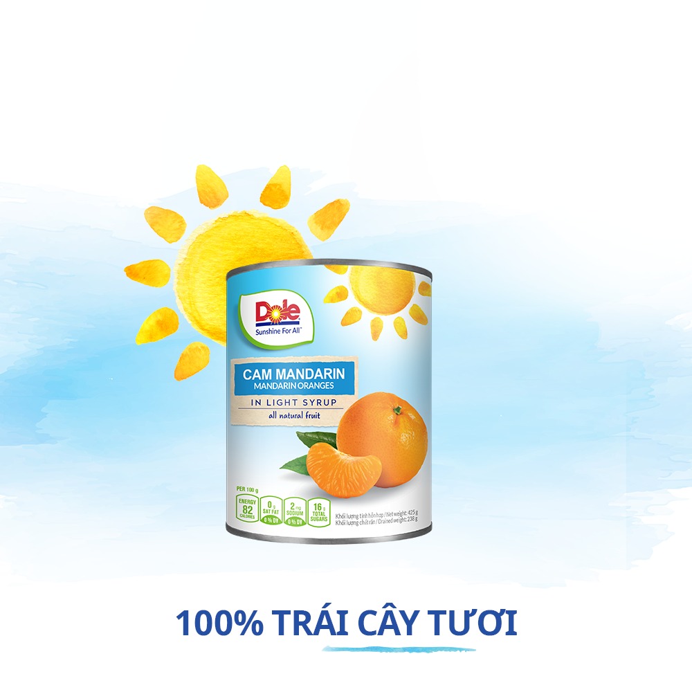 [VOUCHER GIẢM 25%]THÙNG CAM MANDARIN DOLE 12 X 425G