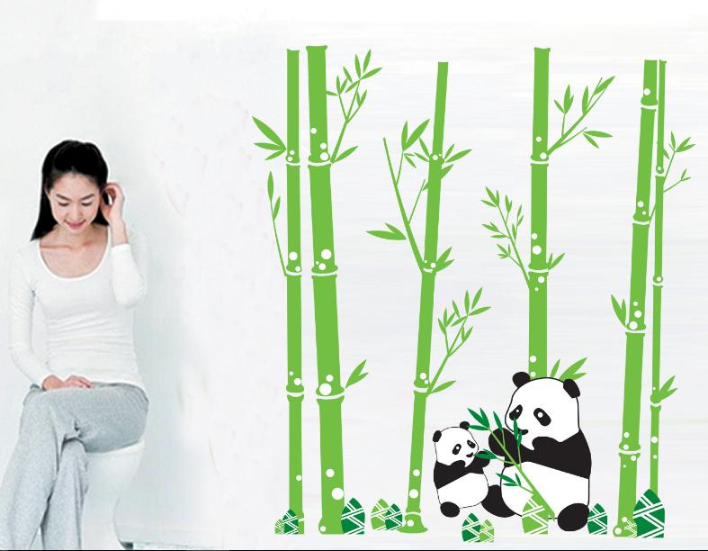 Decal trang trí Cây và Gấu Trúc 2 MẸ Con