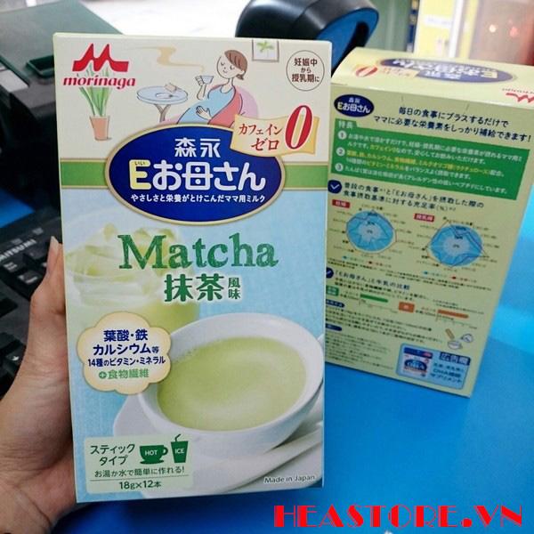 SỮA BẦU MORIGANA VỊ MATCHA 12 GÓI NHẬT BẢN