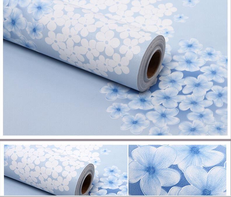 Cuộn 8m decal giấy dán tường hoa chùm xanh khổ 45cm keo sẵn dán 3.6 mét vuông