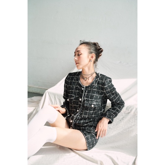 [NineToFive | Siêu sale cuối năm] - Áo khoác và quần sooc dạ tweed Jen