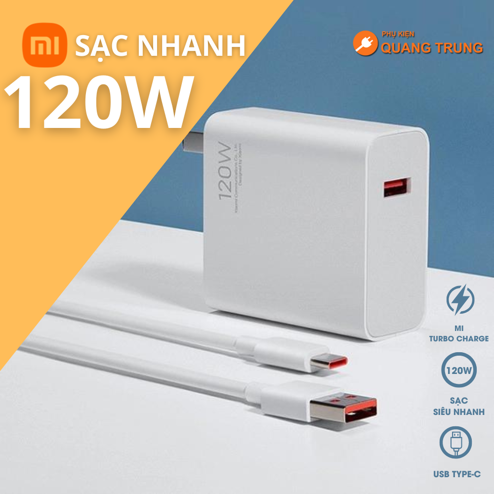 Bộ Sạc Nhanh 120W Xiaomi hiển thị MI TURBO % nhỏ khi sạc CAM KẾT KHÔNG ĐÚNG HOÀN TIỀN NGAY