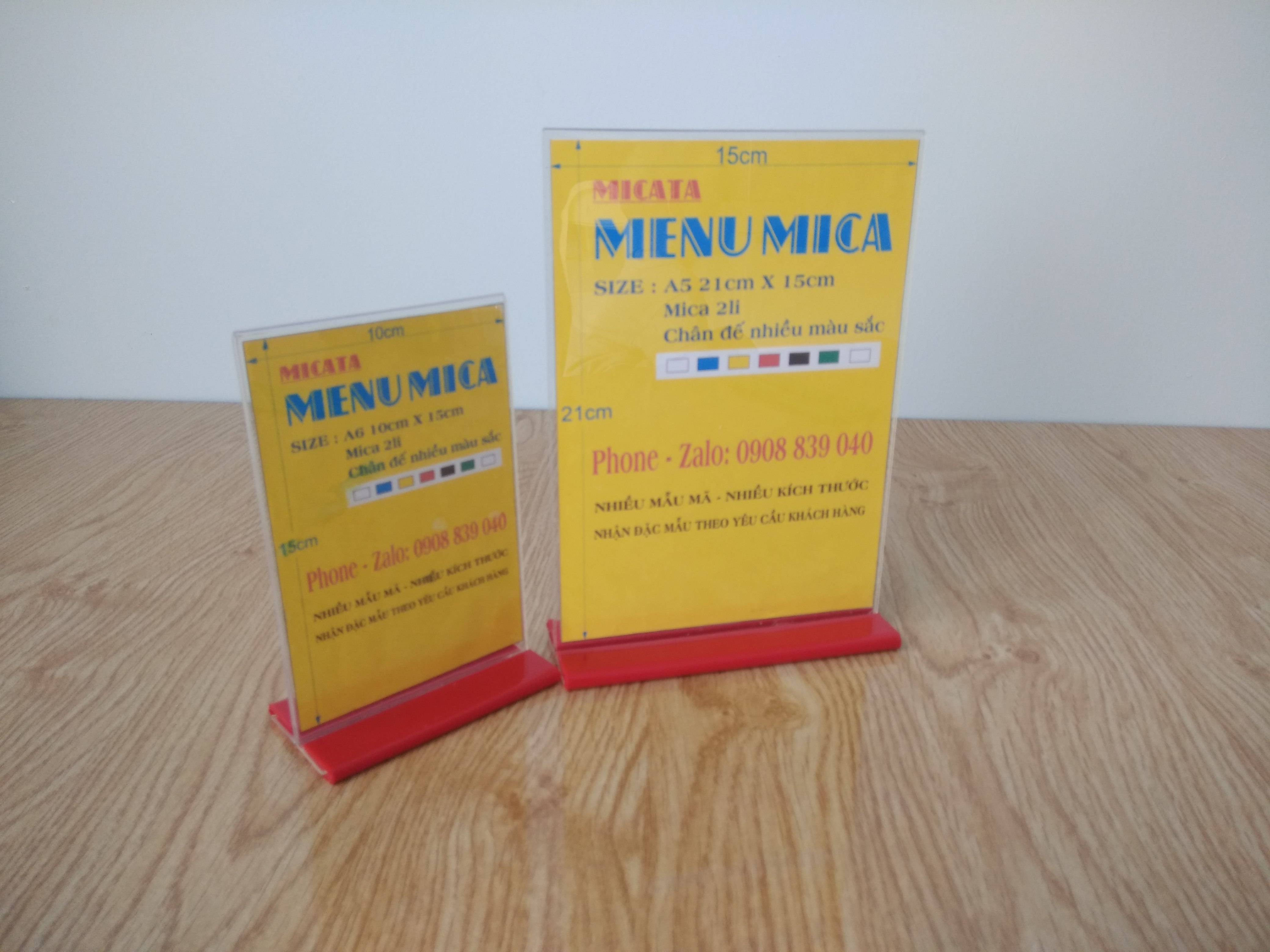 MENU MICA A4 A5 A6 10X20CM