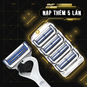 Dao Cạo Râu GILLETTE MVP 1 Cán + 5 Lưỡi
