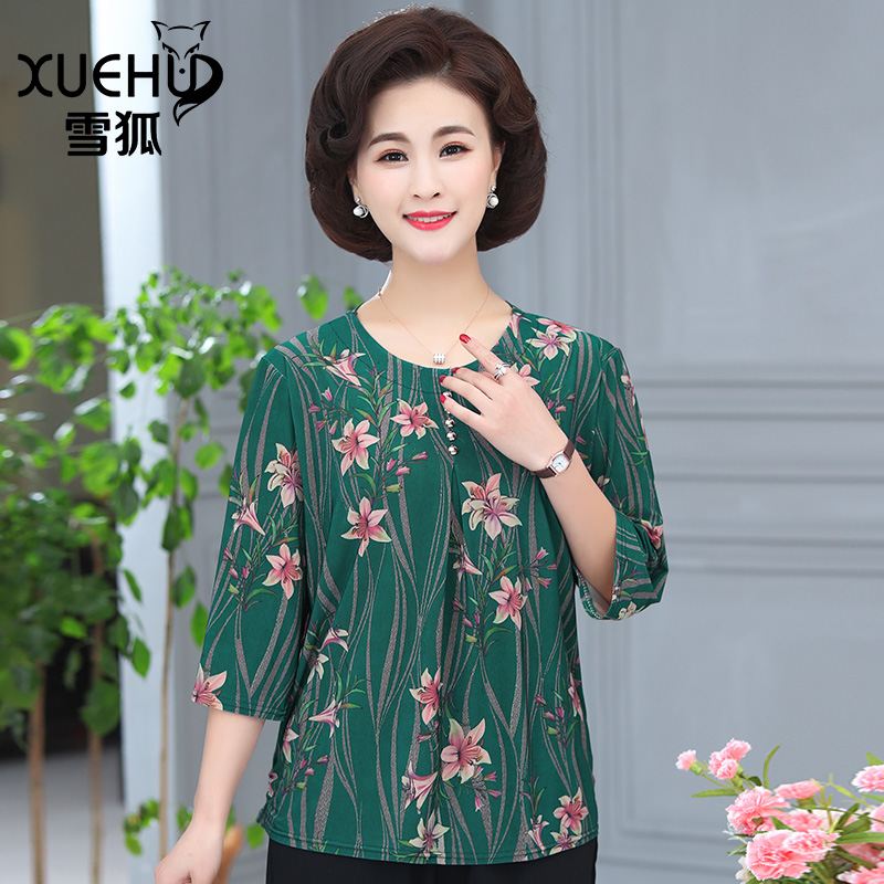 Áo sơ mi hoa trung niên cao cấp