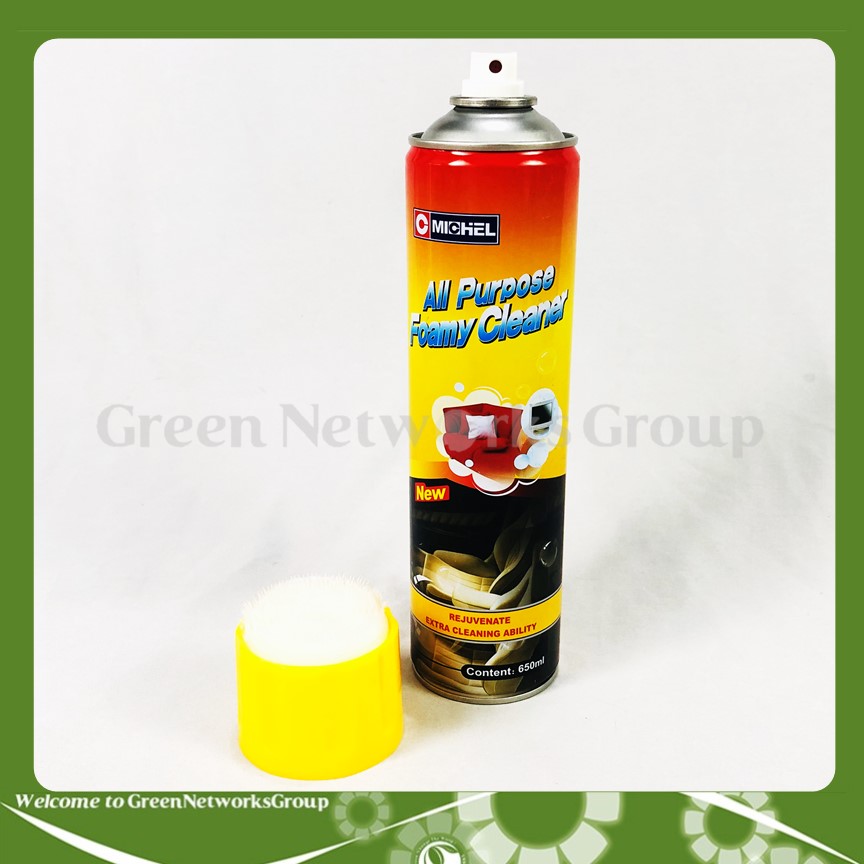Chai xịt bóng đồ da gỗ nội thất ô tô michel có đầu chùi 650ml greennetworks