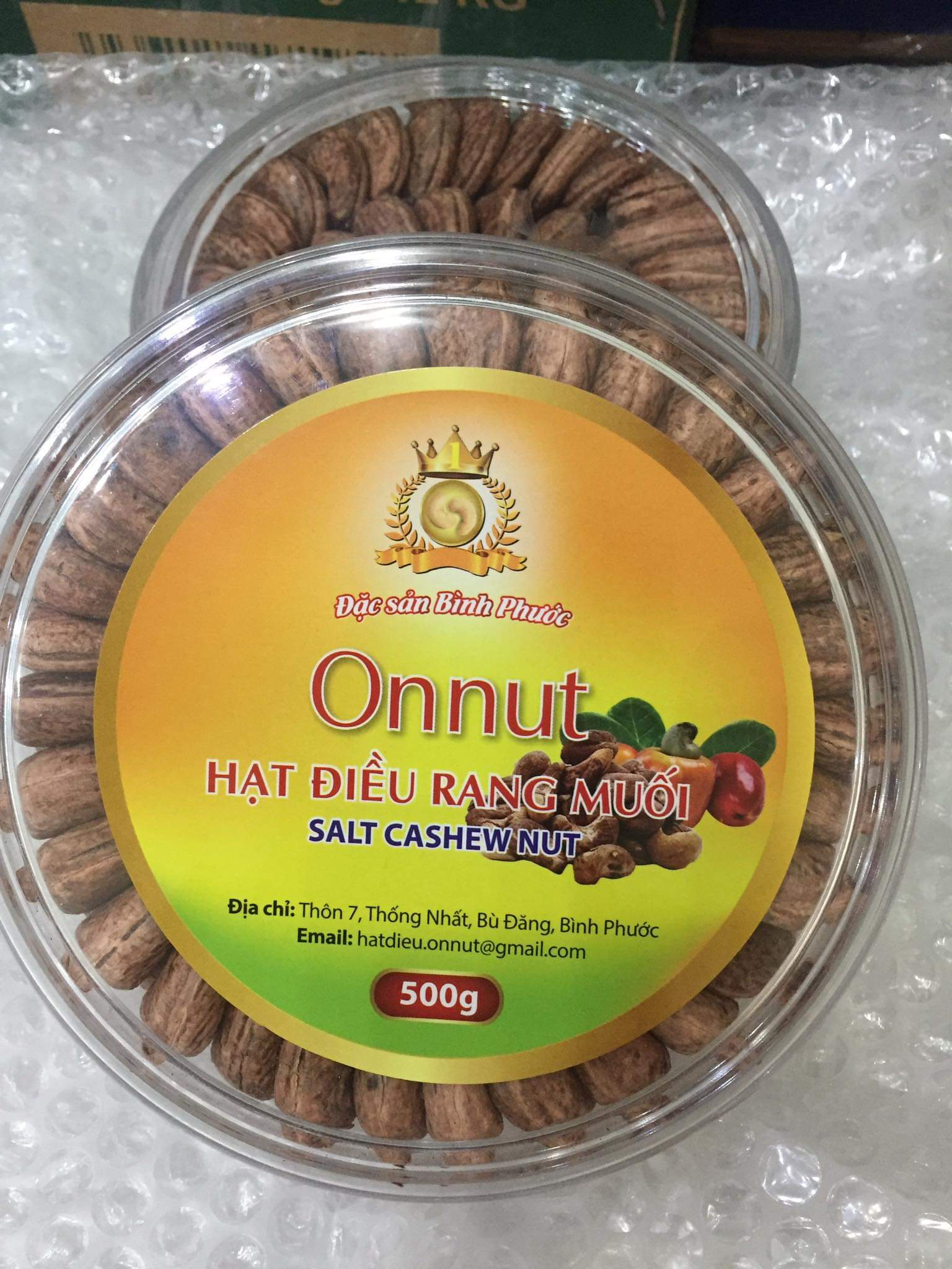 [HCM]Hộp 500gr Hạt điều rang muối vỏ lụa loại A+ Bình Phước