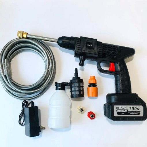  { SIÊU SALE } Máy rửa xe dùng pin Hitachi 199v áp lực cao - pin vòi phun có thể điều chỉnh máy rửa xe áp lực cao tạo bọt tuyết máy rửa xe gia đình 3 chế độ phun máy giặt rửa áp lực tưới hoa rửa điều hòa 
