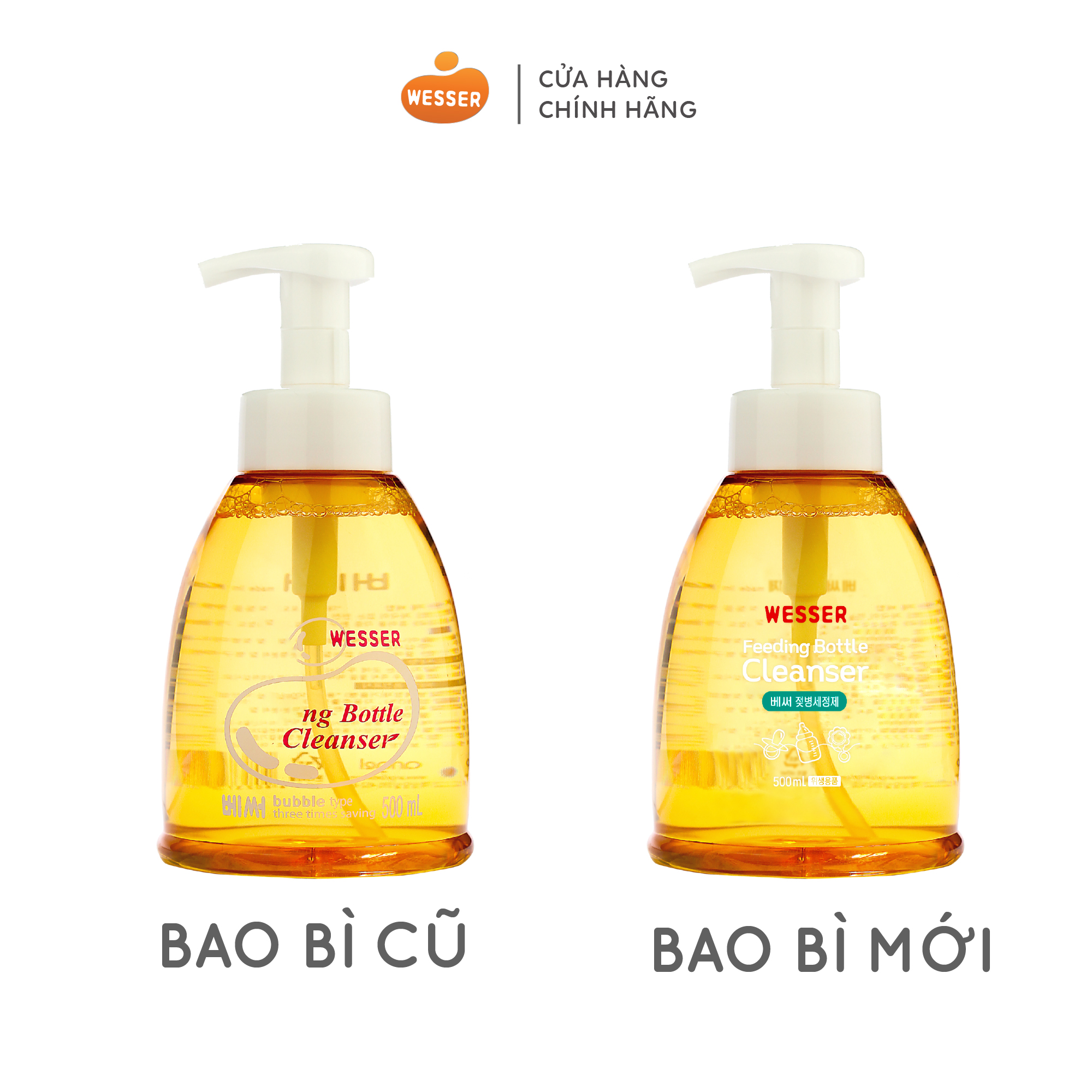 Nước rửa bình sữa Wesser dạng chai 500ml (Nhập khẩu)