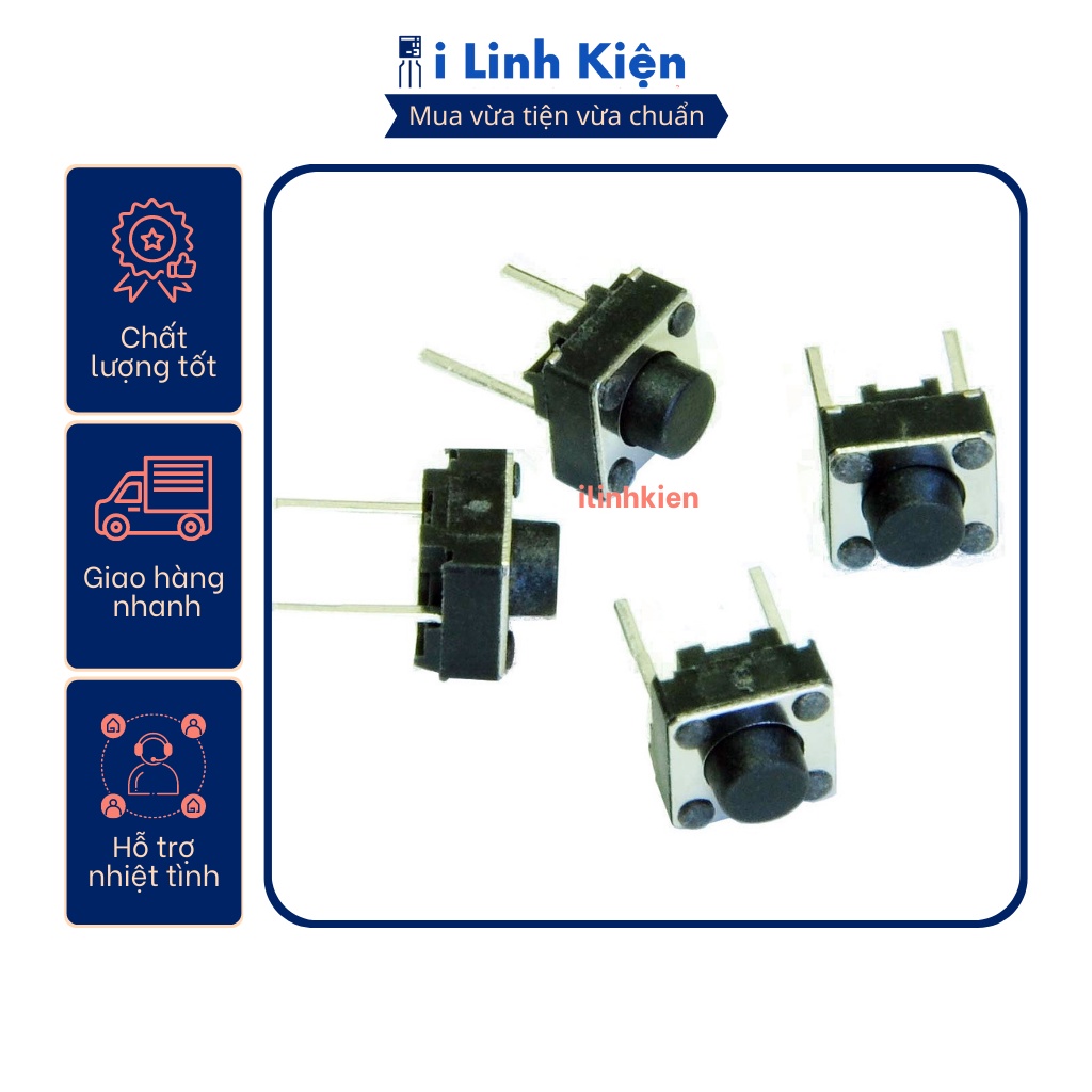 Nút nhấn 2 chân 6x6mm 2p dip