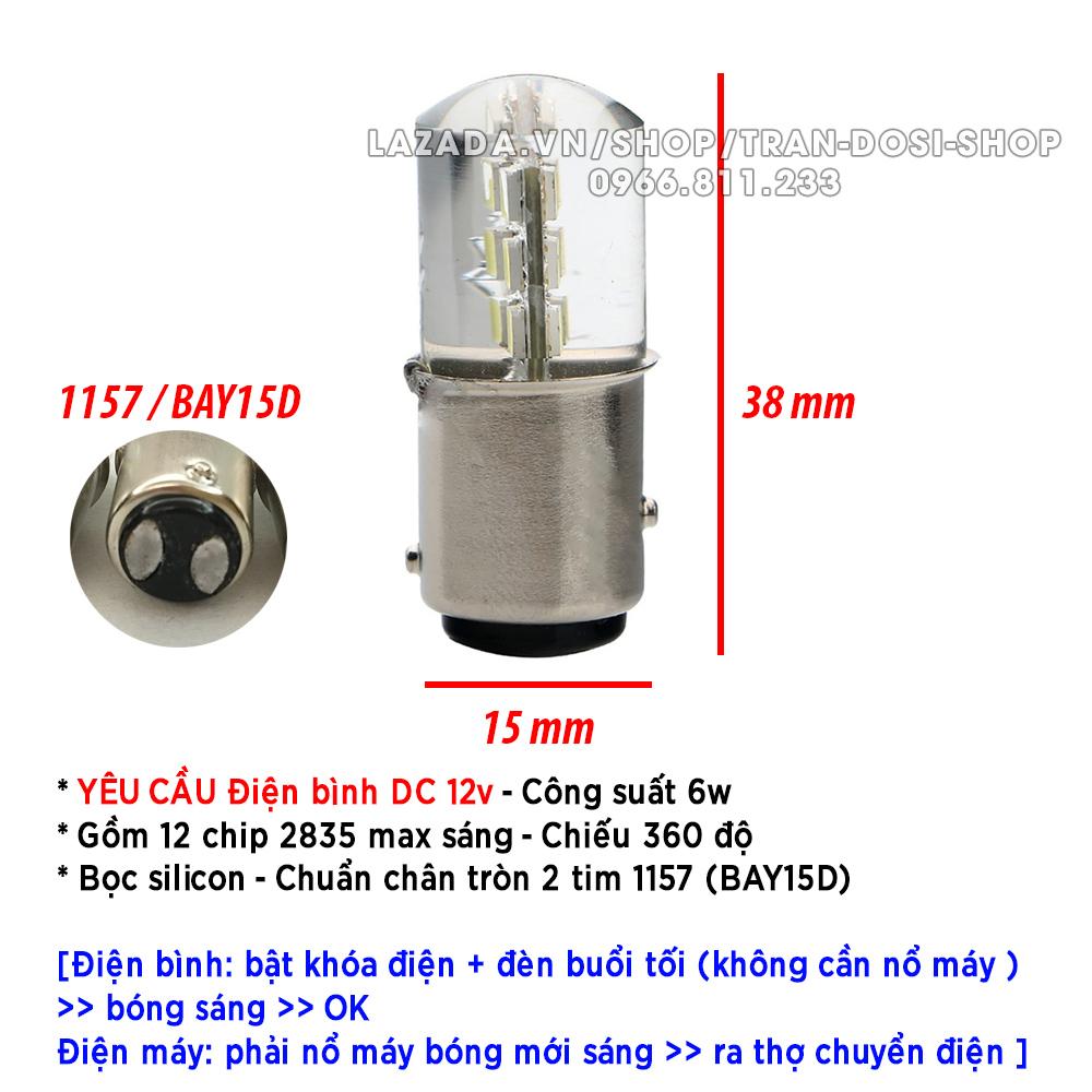 Bóng Đèn Led Phanh Stop Chớp F1 - 1157 12Smd 2835 6W Max Sáng, Điện Áp 12V, Công Suất 6W, Thiết Kế Thông Minh Dễ Dàng Tháo Lắp