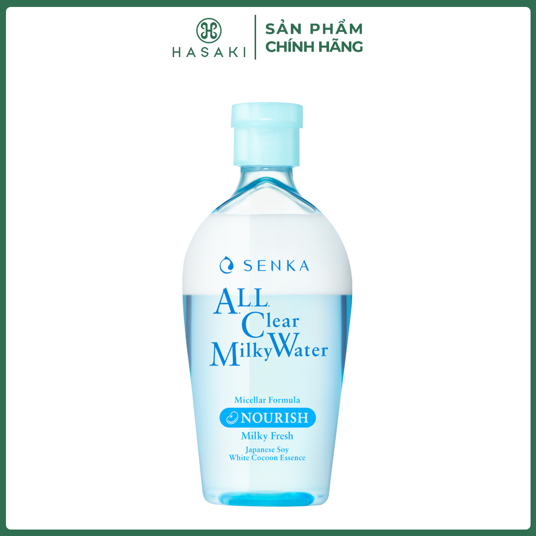 Nước Sữa Tẩy Trang Senka 2 Lớp Sạch Sâu & Dịu Mát All Clear Milky Water Nourish 230ml Hasaki Sản phẩm chính hãng