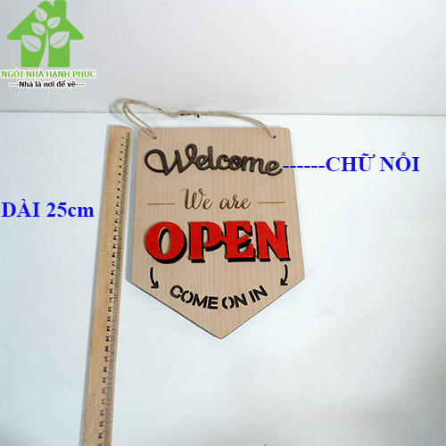 Bảng gỗ decor trang trí SHOP 🚀OPEN - CLOSE 2 MẶT🚀 (tặng kem móc treo tường)