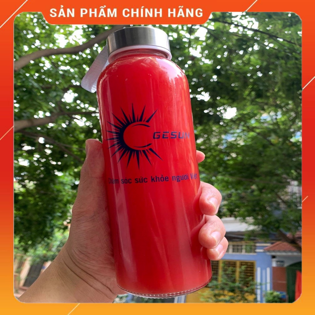 Bình thuỷ tinh 500ml Gesun cao cấp Có Nắp Đậy