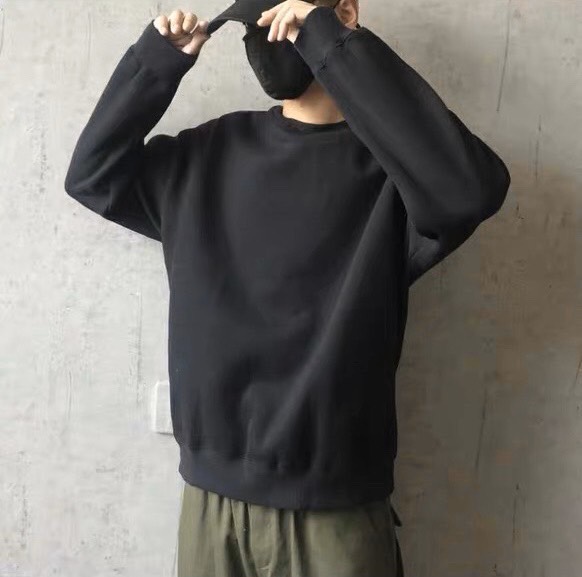 [Hoàn Tiền 15%] Áo Sweater Nỉ Bông Tay Dài Trơn Basic Unisex Nam Nữ
