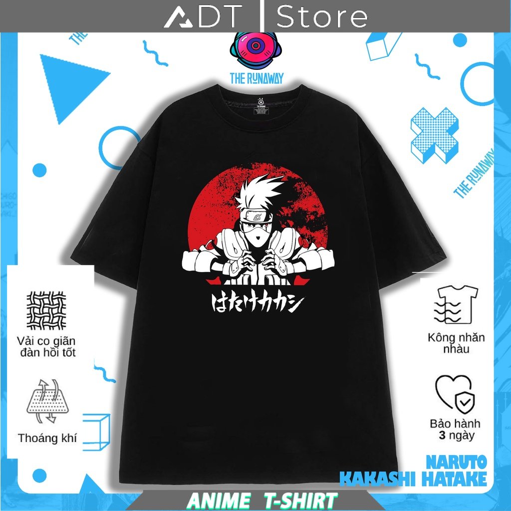 Áo phông naruto: kakashi hatake #2 cotton 100% cho nam / nữ