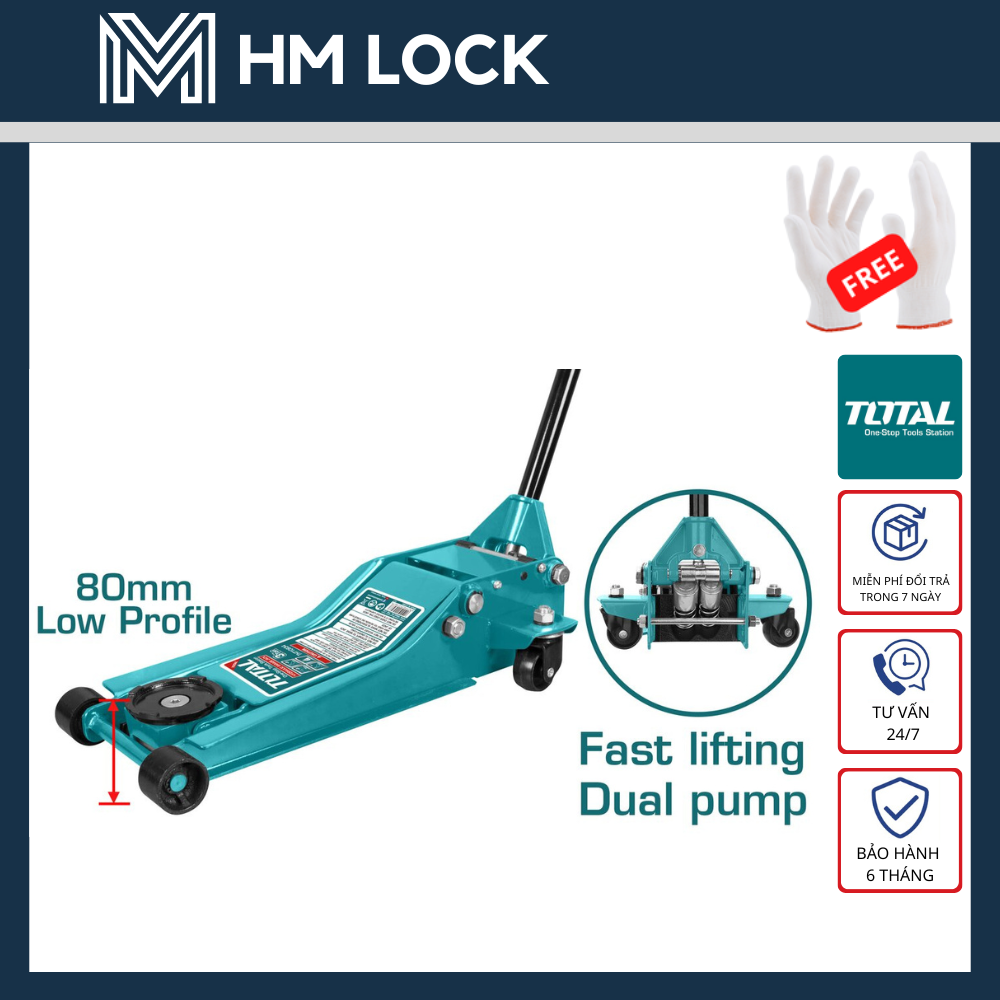 Con đội cá sấu 3 tấn nâng nhanh total - hàng chính hãng - tht10834 - hm lock